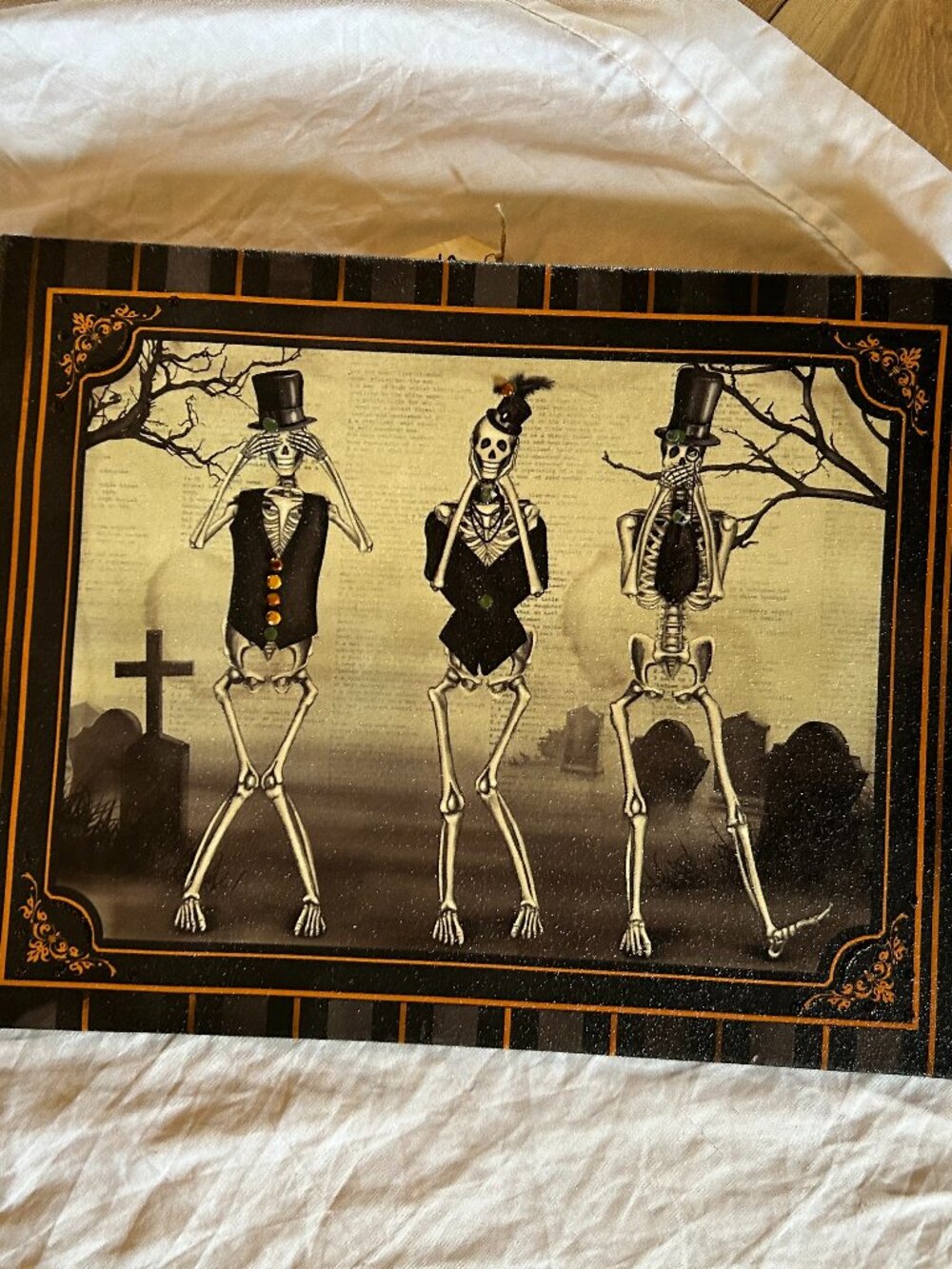 13 x 10 canvas halloween decor decoration picture wall skeleton skull